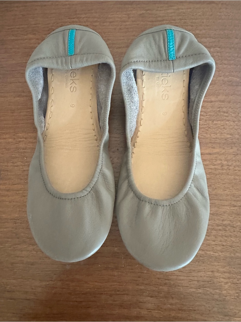 Tieks ballet flat, taupe, us size 9